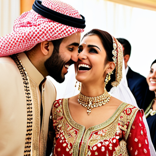 Home 23 **Event Photography:** A professional photographer capturing a joyful moment at a vibrant Arabic wedding. Focus on the emotions, intricate details of the traditional attire, and the overall celebratory atmosphere. Style: Realistic, high-resolution, natural lighting.