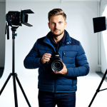 Professional Photographer**

"A professional photographer, fully clothed in appropriate attire, holding a camera in a modern studio setting. Focused, well-lit environment. Safe for work, appropriate content, modest clothing, perfect anatomy, natural proportions, high quality, professional."

**