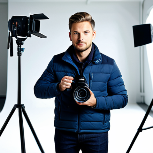 Home 9 Professional Photographer**
"A professional photographer, fully clothed in appropriate attire, holding a camera in a modern studio setting. Focused, well-lit environment. Safe for work, appropriate content, modest clothing, perfect anatomy, natural proportions, high quality, professional."
**